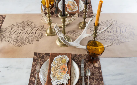 Paper Table Runner | Thankful