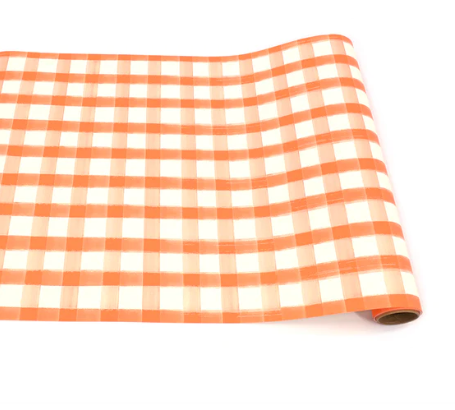 Paper Table Runner | Orange Check