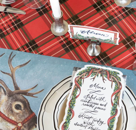 Paper Table Runner | Red Plaid