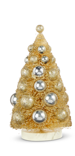 8.5" Champagne Dusted Sisal Tree | Small
