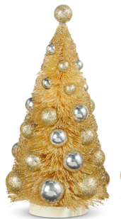11" Champagne Dusted Sisal Tree | Medium