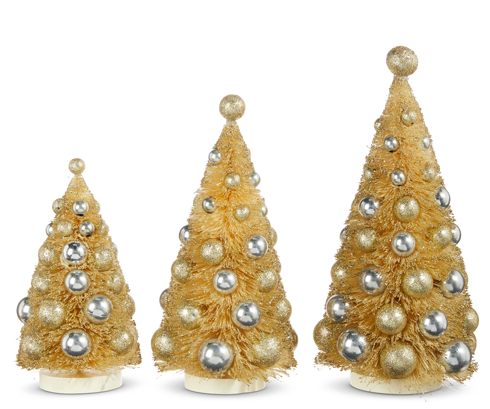13" Champagne Dusted Sisal Tree | Large