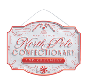 North Pole Confectionary Sign