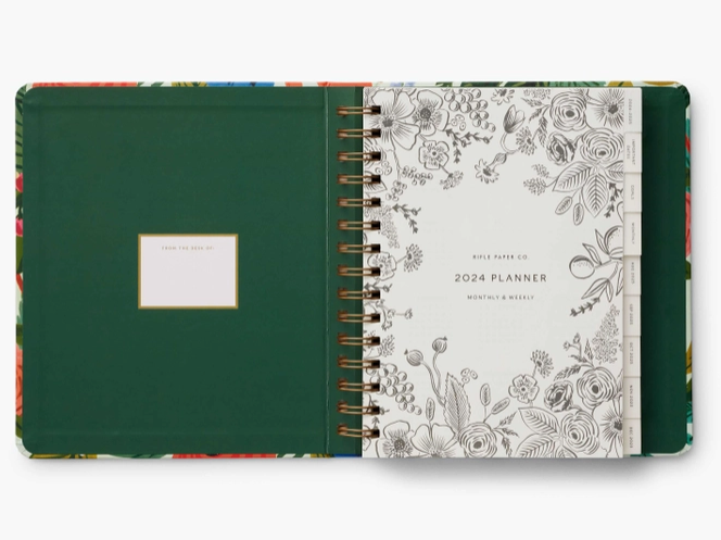 2024 Garden Party 17 Month Covered Planner
