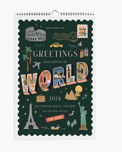 2024 Greetings From Around the World Wall Calendar