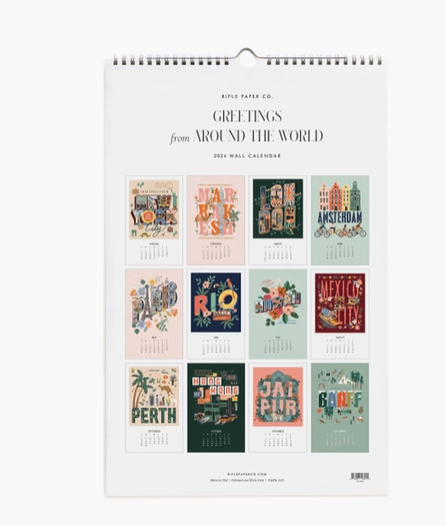 2024 Greetings From Around the World Wall Calendar