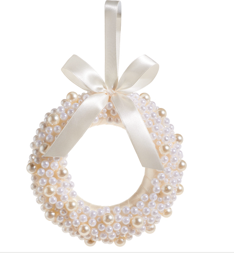 6.5" Pearl Wreath Ornament