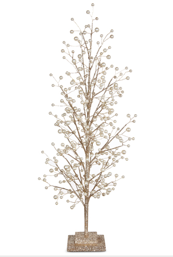 27.5" Md Glitter Tree w/Pearls