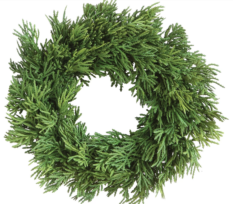 8" Faux Cedar Wreath