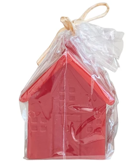 3" Red House Candle | Small