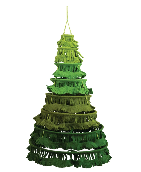 41" Green Ombre Hanging Felt Tree