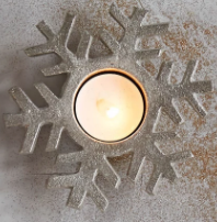 Silver Snowflake Votive Holder