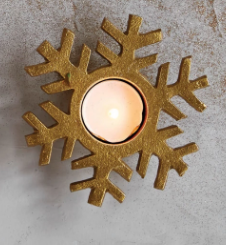 Gold Snowflake Votive Holder
