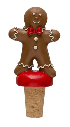 Gingerbread Man Bottle Stopper