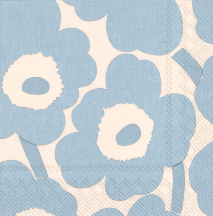 Marimekko Unikko Cream/Lt Blue Cocktail Napkins