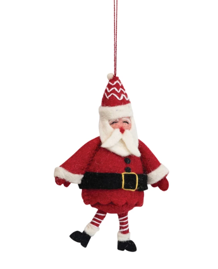7" Felt Santa Ornament