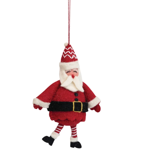 7" Felt Santa Ornament