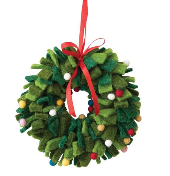 7" Felt Wreath Ornament