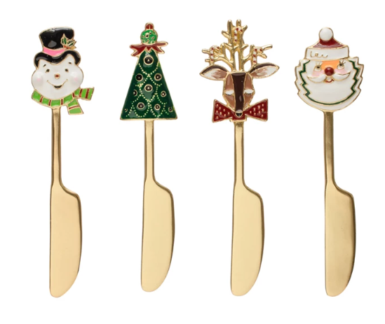Snowman Gold Canape Knife