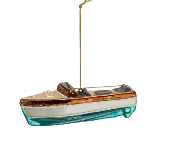 Glass Boat Ornament