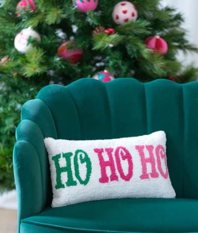 Ivory Ho Ho Ho Pillow