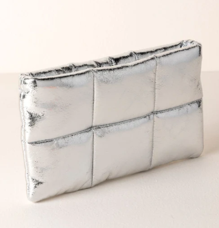 Silver Skyler Zip Pouch