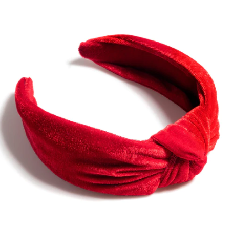 Red Knotted Velvet Headband