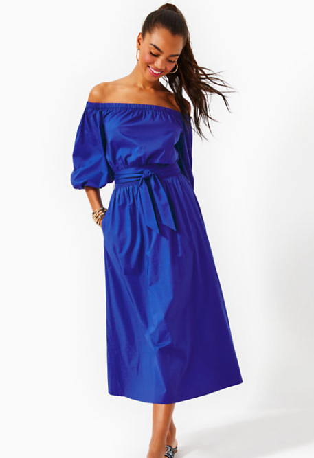 ShawnLee Off Shoulder Midi