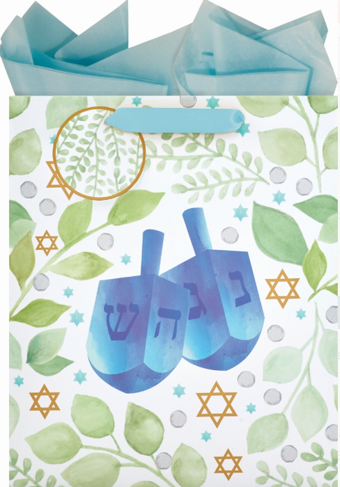 Hanukkah Floral Gift Bag | Large