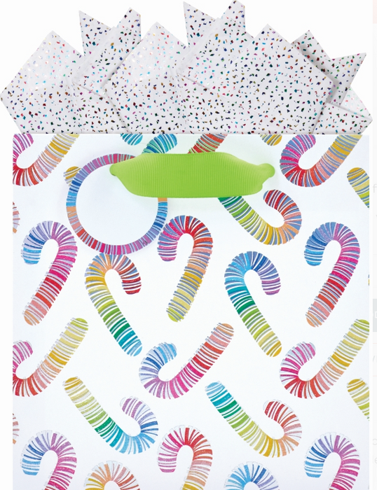 Rainbow Candy Canes Gift Bag | Small