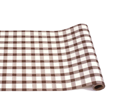 Paper Table Runner | Brown Painted Check