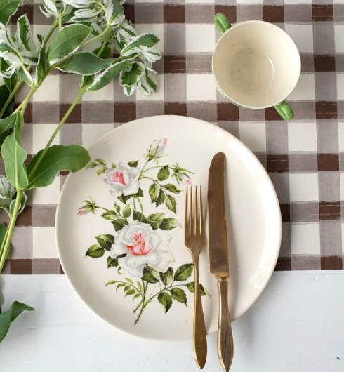 Paper Table Runner | Brown Painted Check