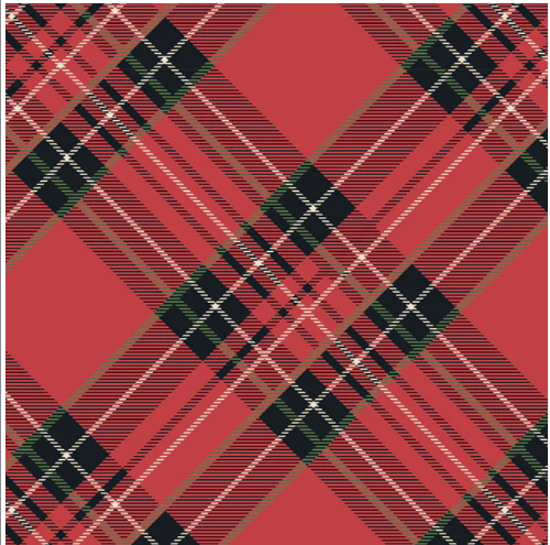 Red Plaid Cocktail Napkin