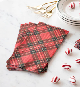 Red Plaid Guest Napkin