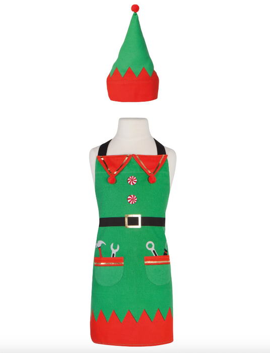 Child's Elf Apron/Hat Set