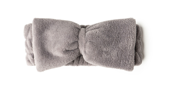Take a Bow Plush Spa Headband | Gray