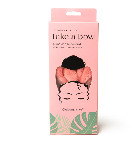 Take a Bow Plush Spa Headband | Pink