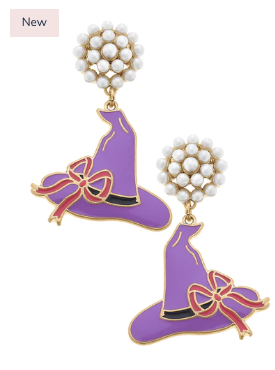 Purple Witch Hat Earrings