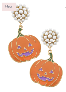 Jack O Lantern w/Pearl Earrings