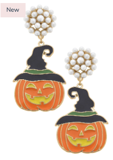 Jack O Lantern w/Black Hat Earrings