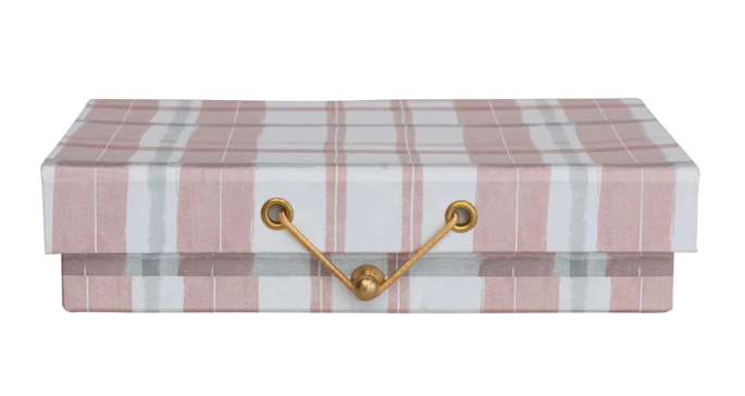 Recycled Christmas Cards (24) in Plaid Gift Box