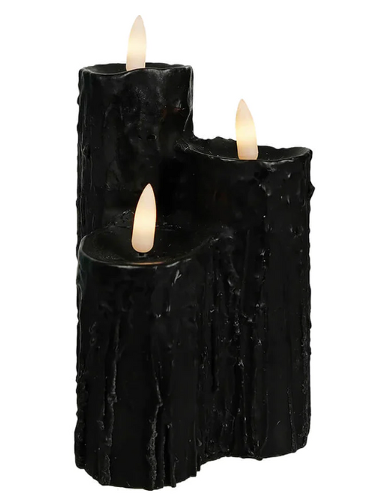 Black Light Up Wax Candle Cluster