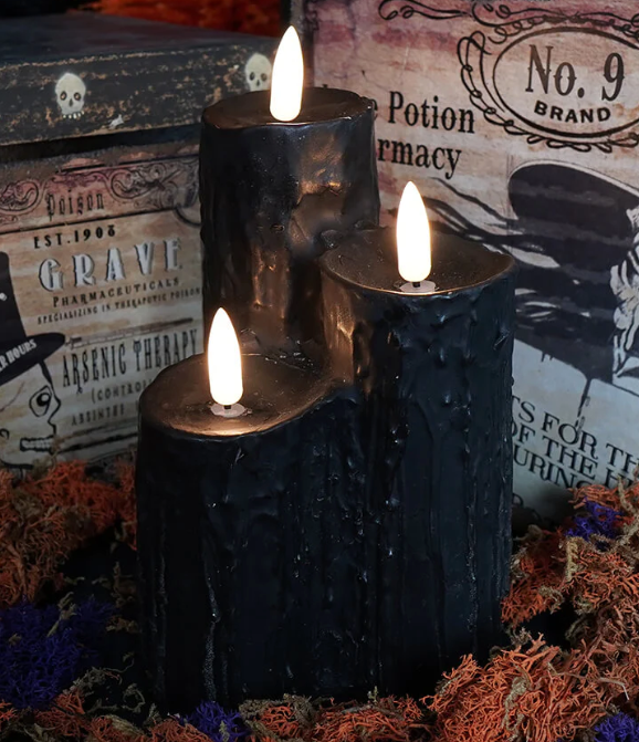 Black Light Up Wax Candle Cluster