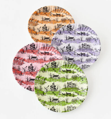 Spooky Toile Melamine Dinner Plate Set of 4