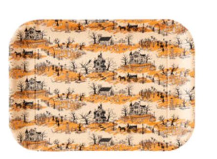 Spooky Toile Melamine Tray | Orange