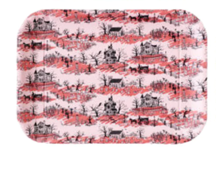 Spooky Toile Melamine Tray | Pink
