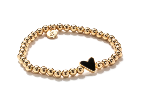 Black Heart Beaded Bracelet