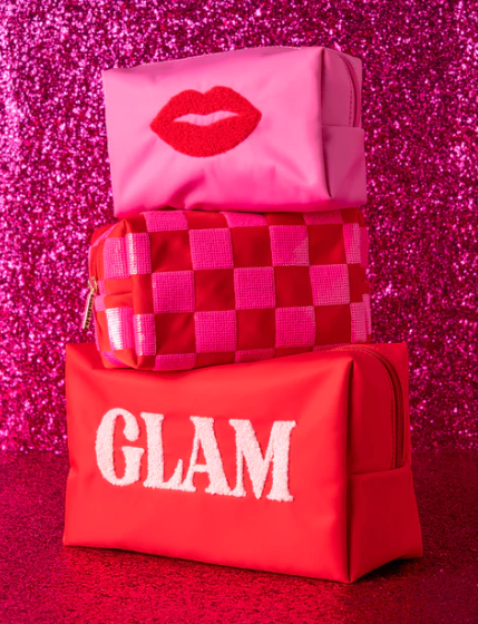 Cara Red Check Cosmetic Bag