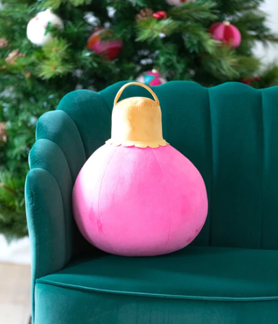 12" Pink Merry Bauble Pillow | Large