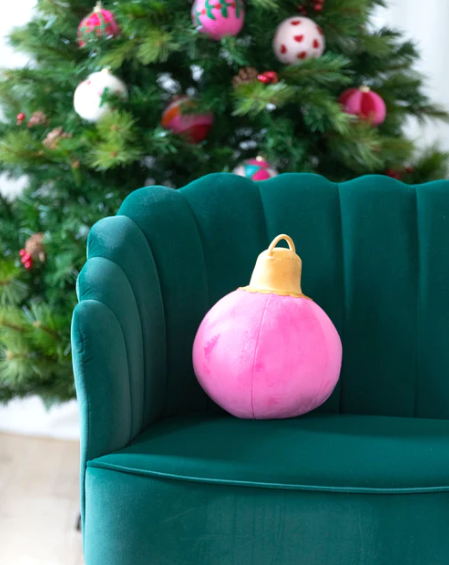9" Pink Merry Bauble Pillow | Medium